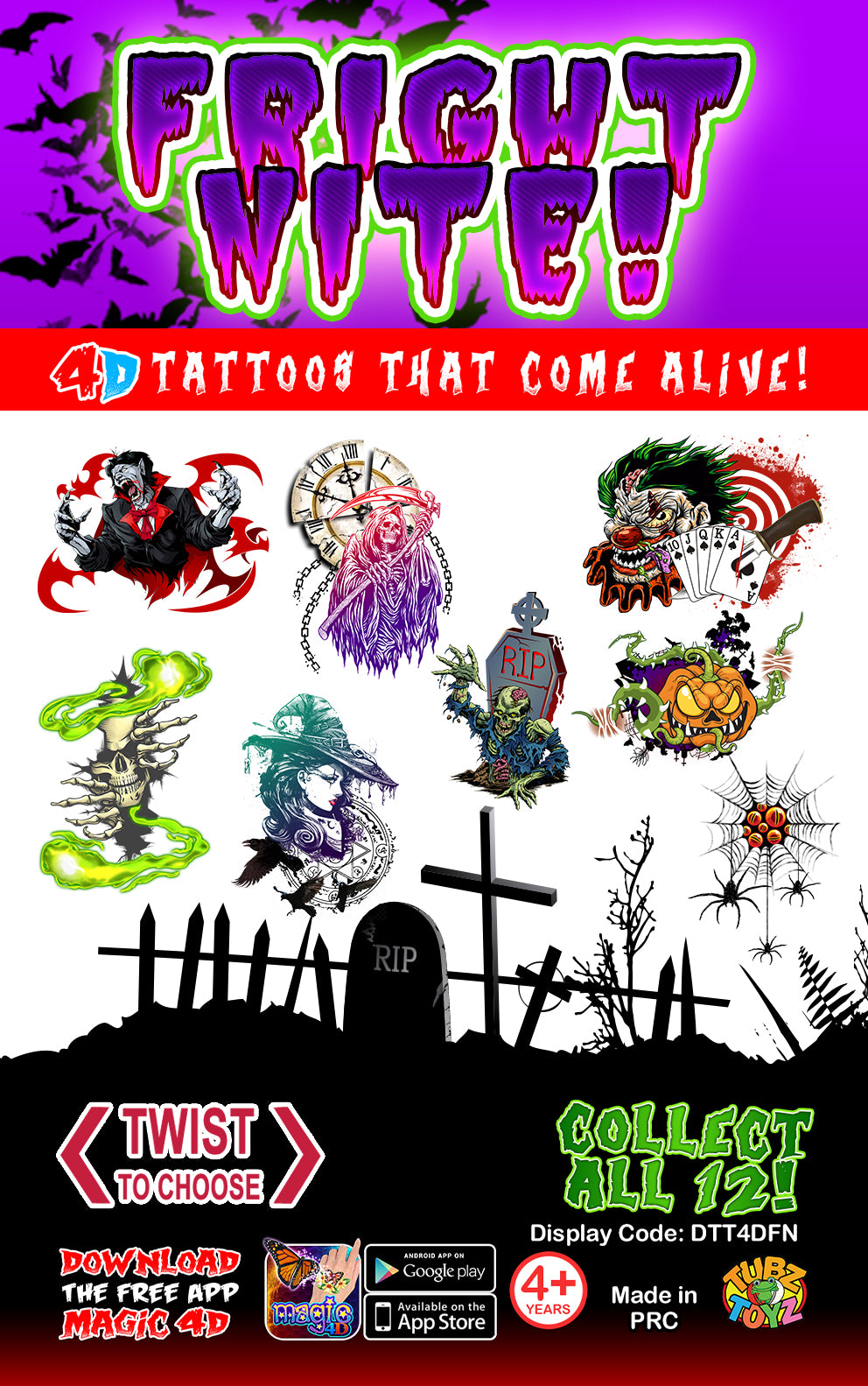 FrightNite 4D Tattoos (Sticker)