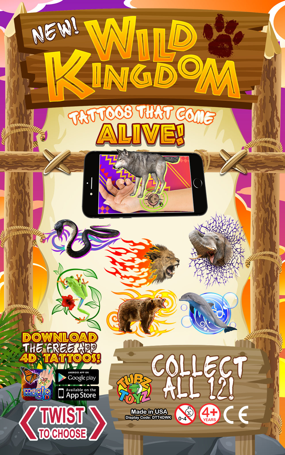 Wild Kingdom 4D Tattoos (Sticker)