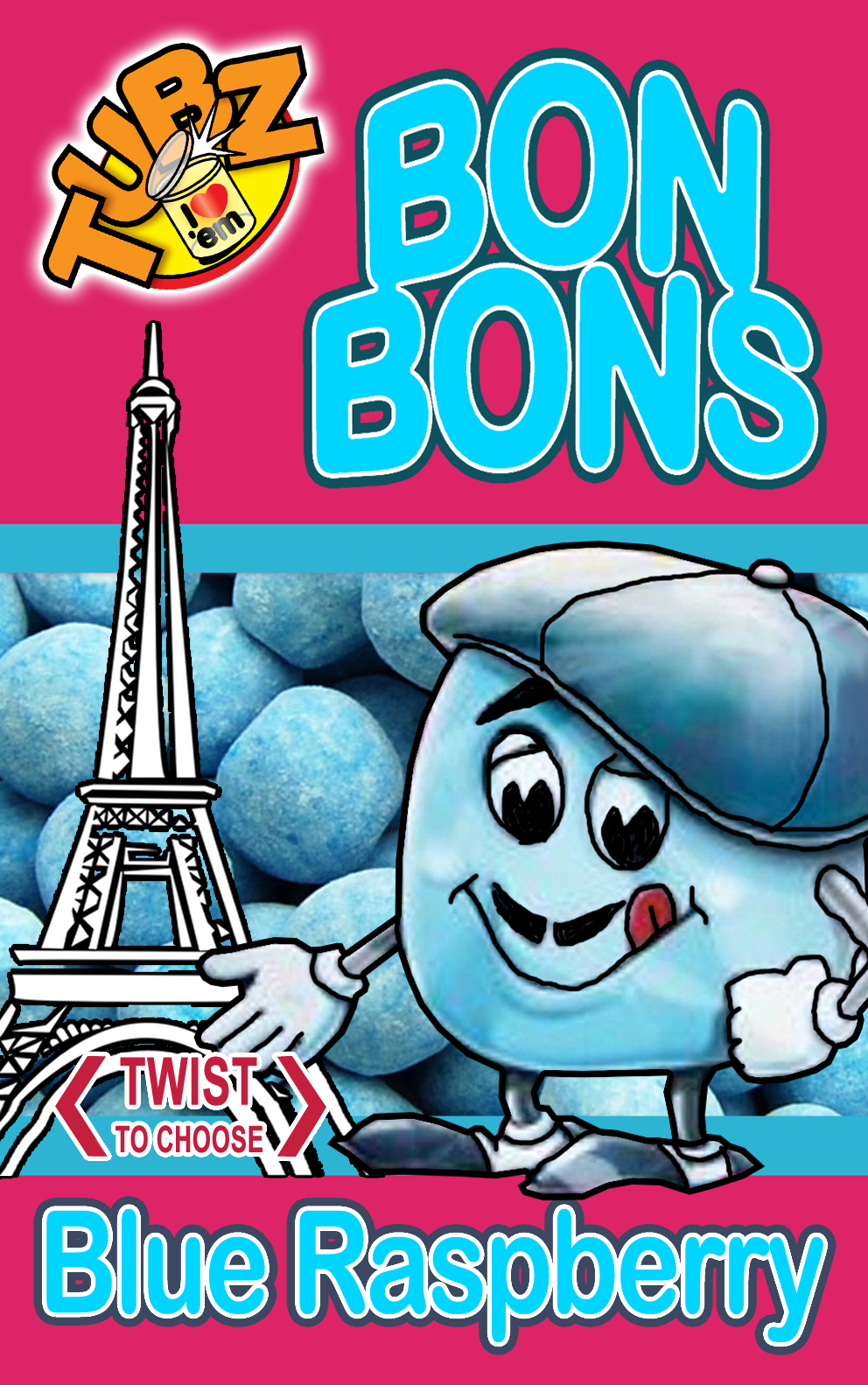 Tubz Blue Raspberry Bon Bons (Sticker)