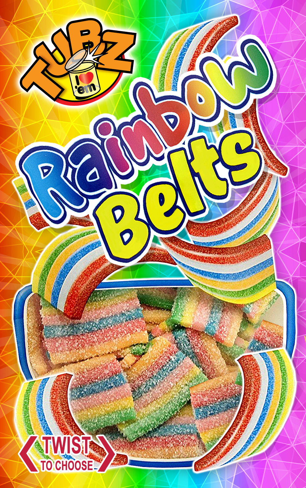 Tubz Rainbow Belts (Sticker)