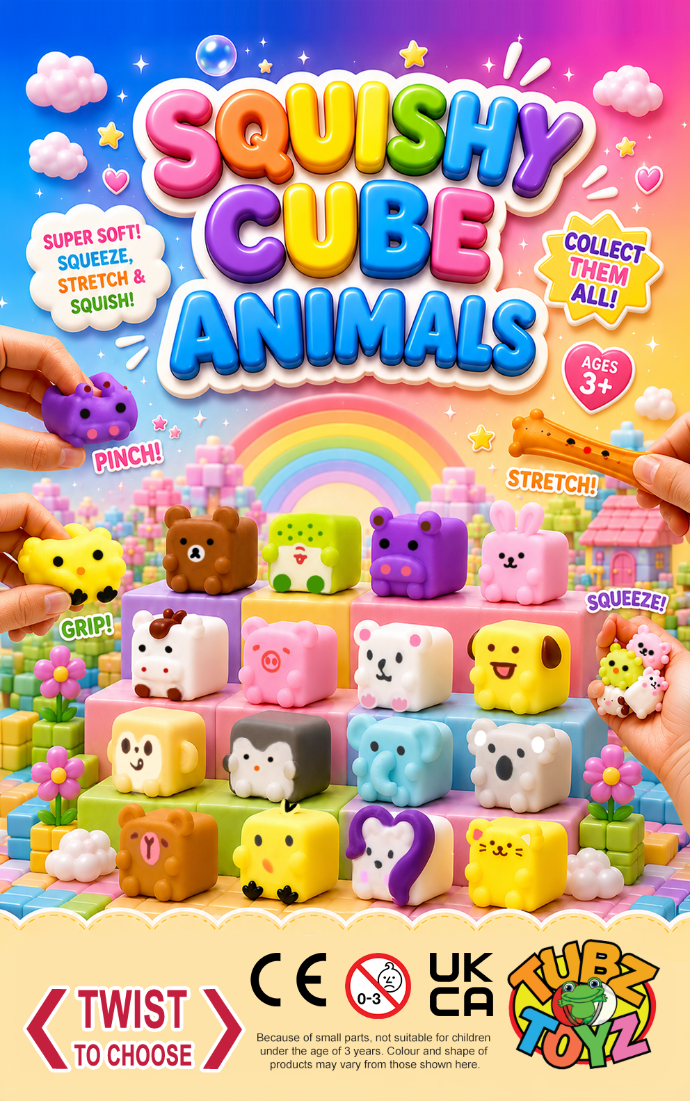 Squishy Cube Animals (Sticker)