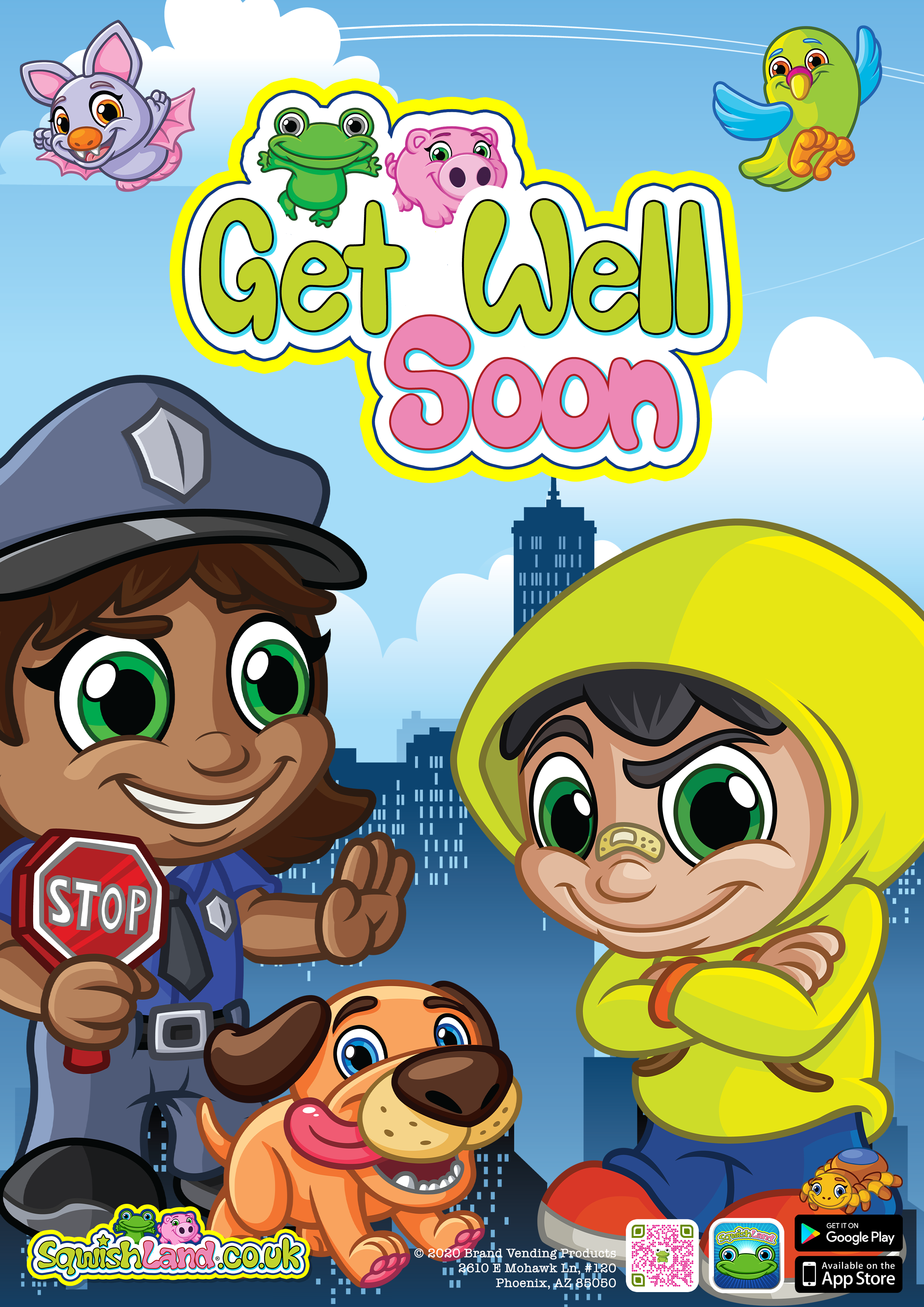 Sqwishland City Get Well Soon (Card)