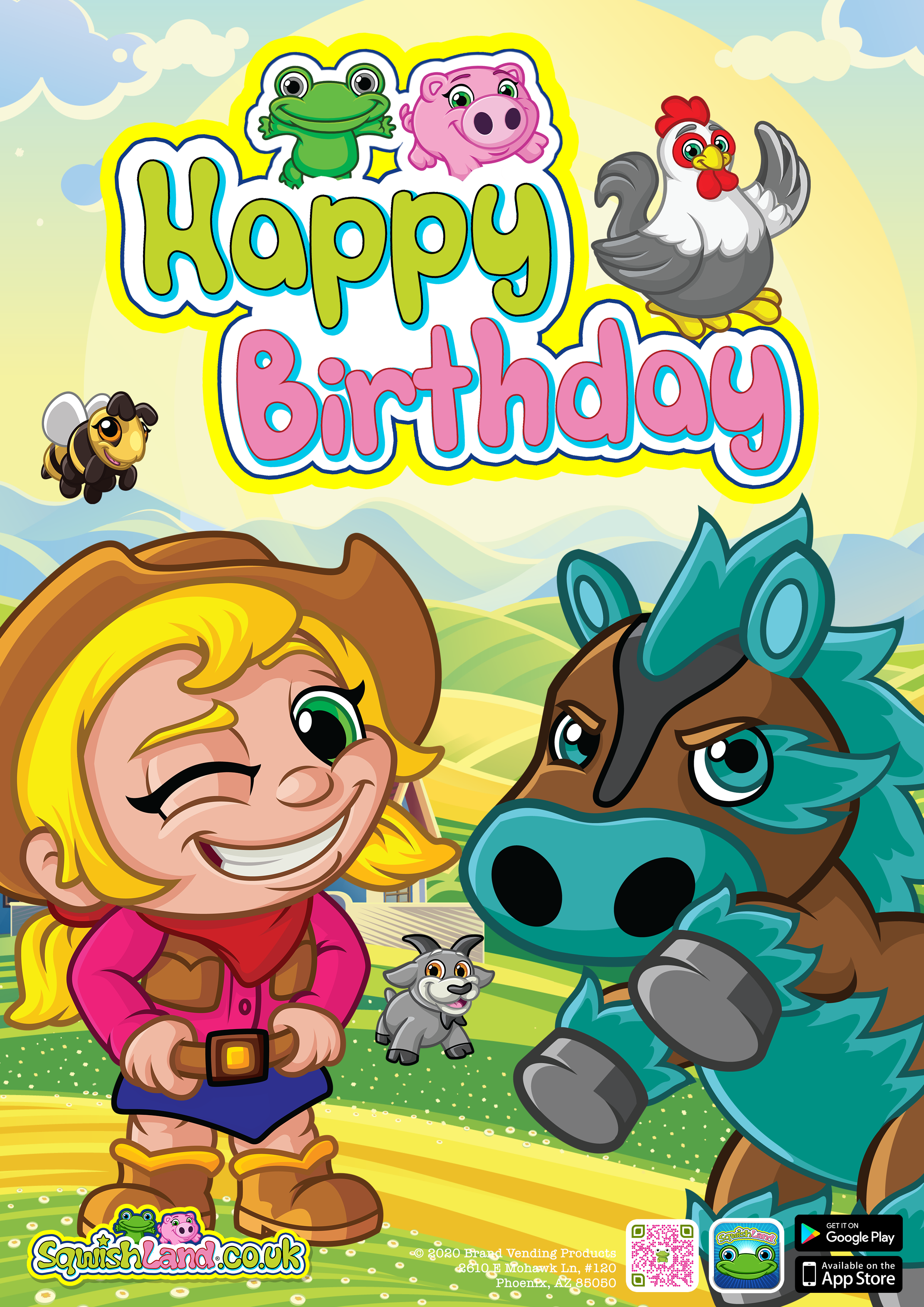 Sqwishland Farm Happy Birthday (Card)