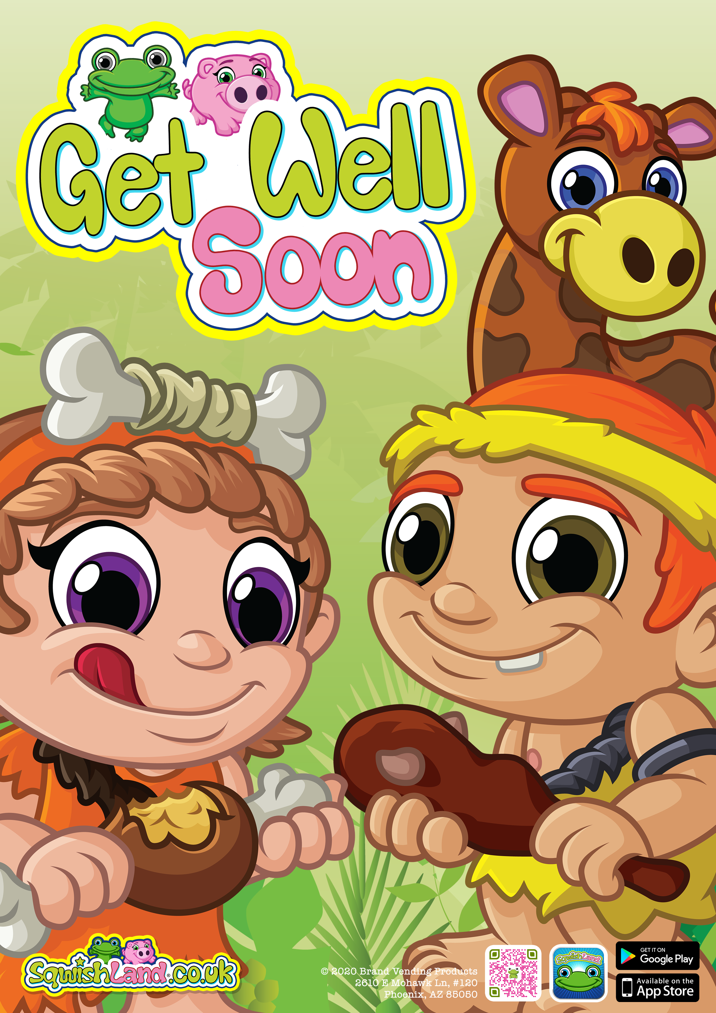 Sqwishland Jungle Get Well Soon (Card)