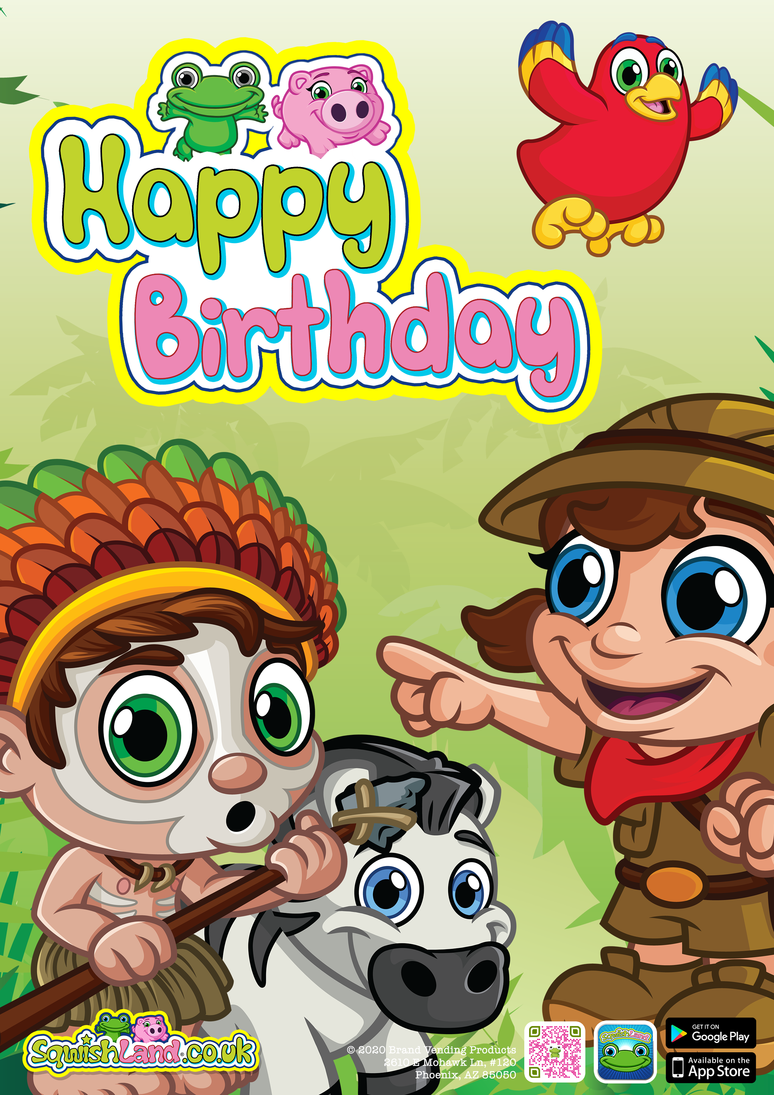 Sqwishland Jungle Happy Birthday (Card)