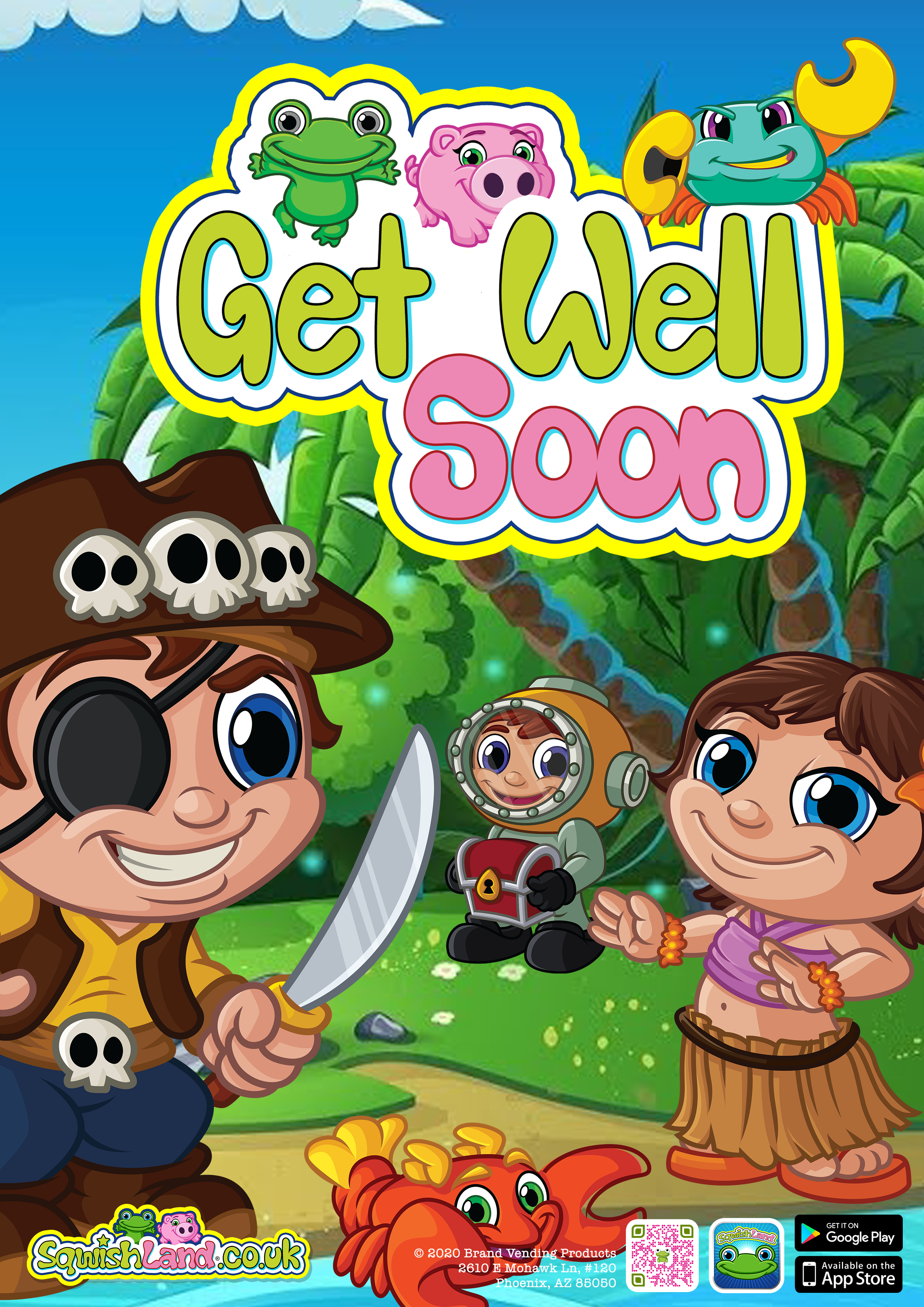 Sqwishland Sea Get Well Soon (Card)