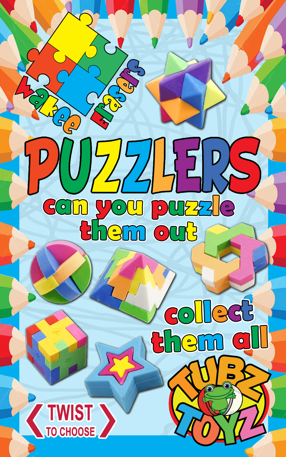 Wakee Puzzler Erasers (Sticker)