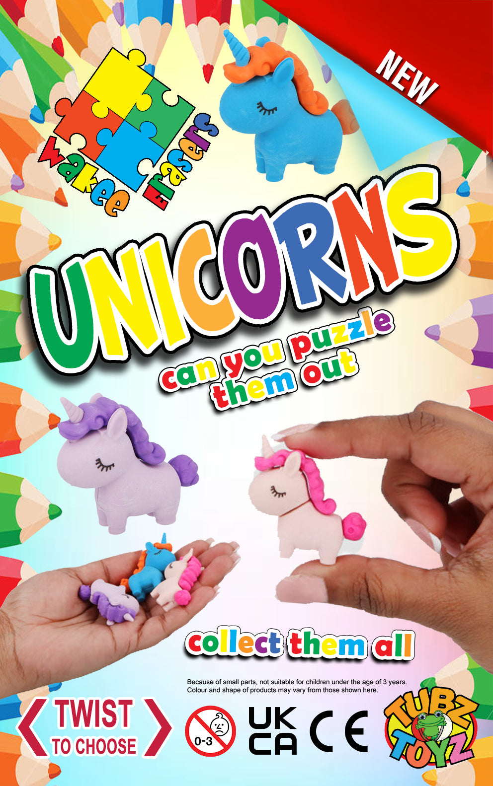 Wakee Unicorns Erasers (Sticker)